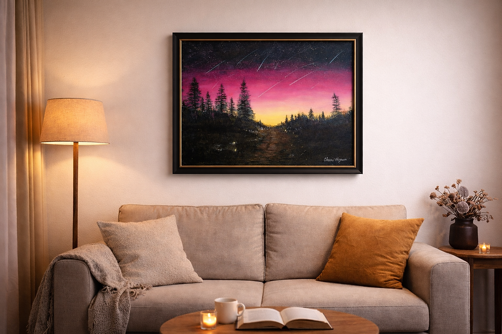 Thumbnail: Sunset trail metior shower Fine art Oil Seattle artist 