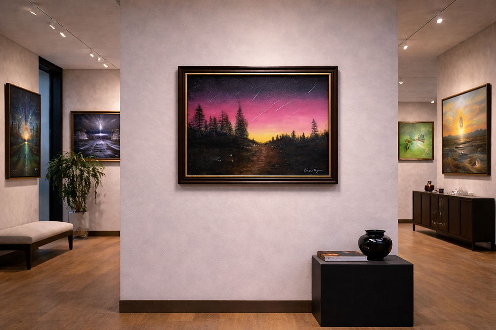 Thumbnail: Sunset trail metior shower Fine art Oil Seattle artist 