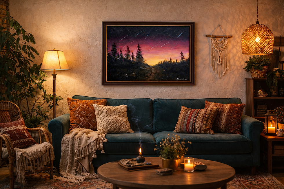 Thumbnail: Sunset trail metior shower Fine art Oil Seattle artist 