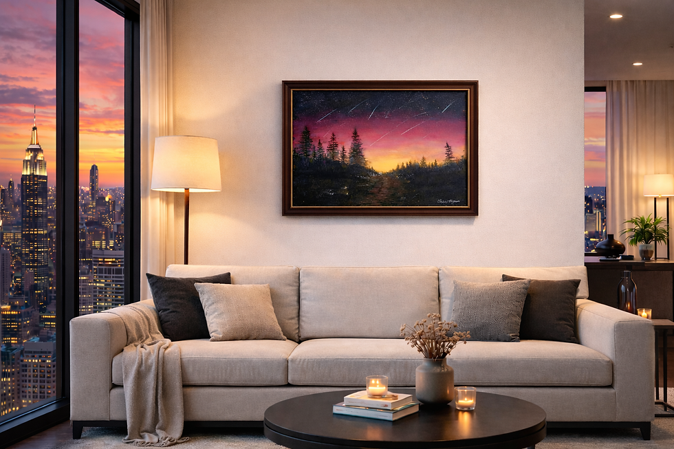 Thumbnail: Sunset trail metior shower Fine art Oil Seattle artist 