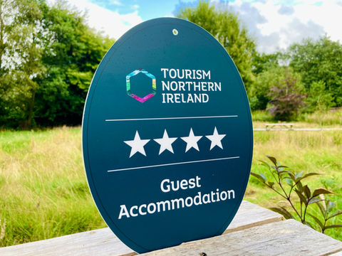 Plaque showing 4-star award from Tourism NI