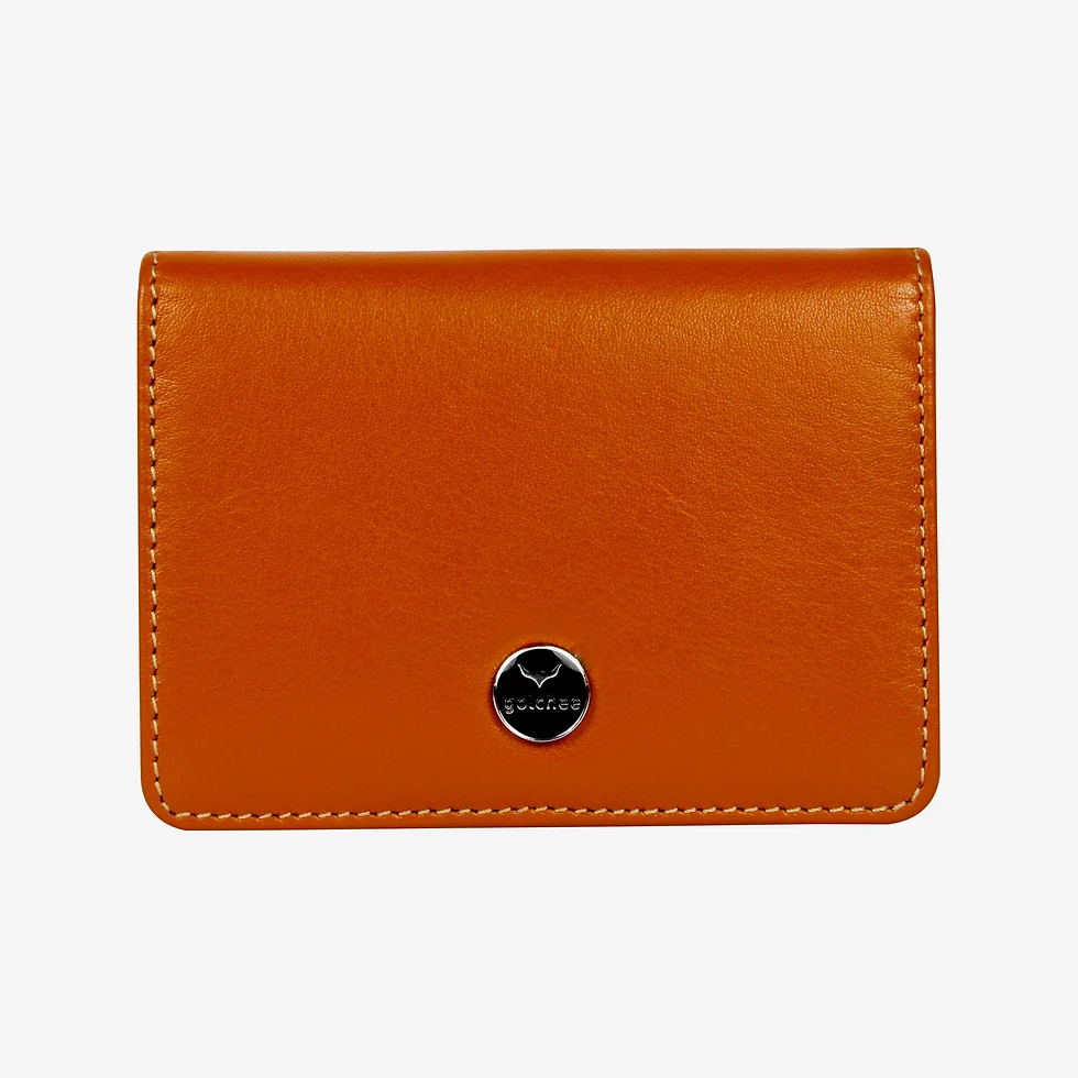 Thumbnail: Women's Card Case - RFID Blocked - Full Grain Premium Leather - Tan
