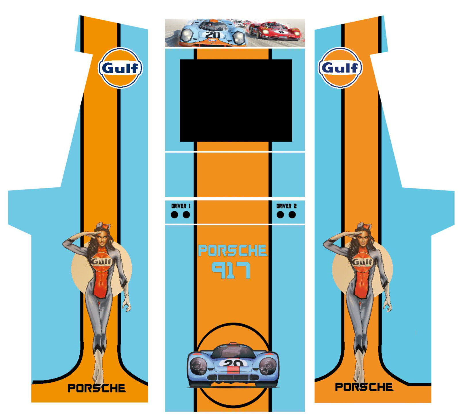 Arcade Essentiel stickers Modèle Porsche / à partir de