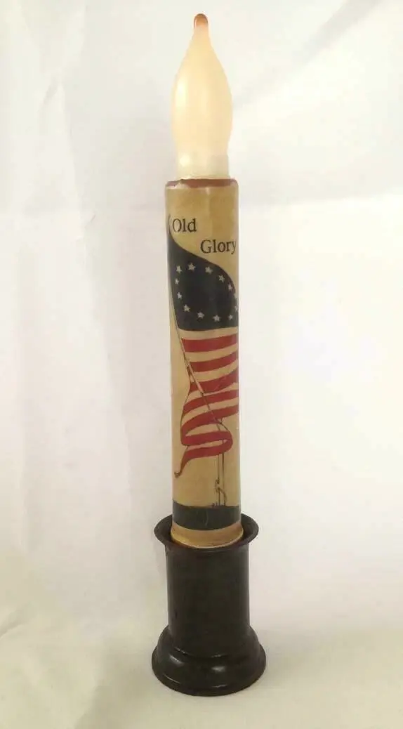 Patriotic 6" OLD GLORY Flag Battery Operated Timer Taper