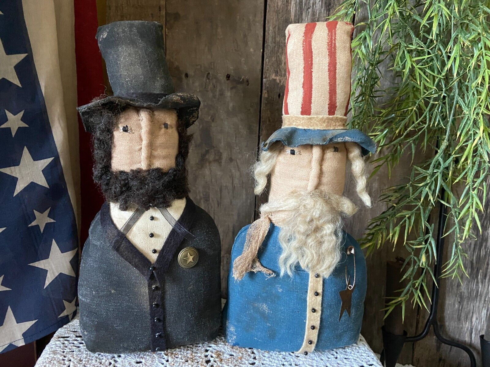 UNCLE SAM / ABE LINCON Bust Dolls