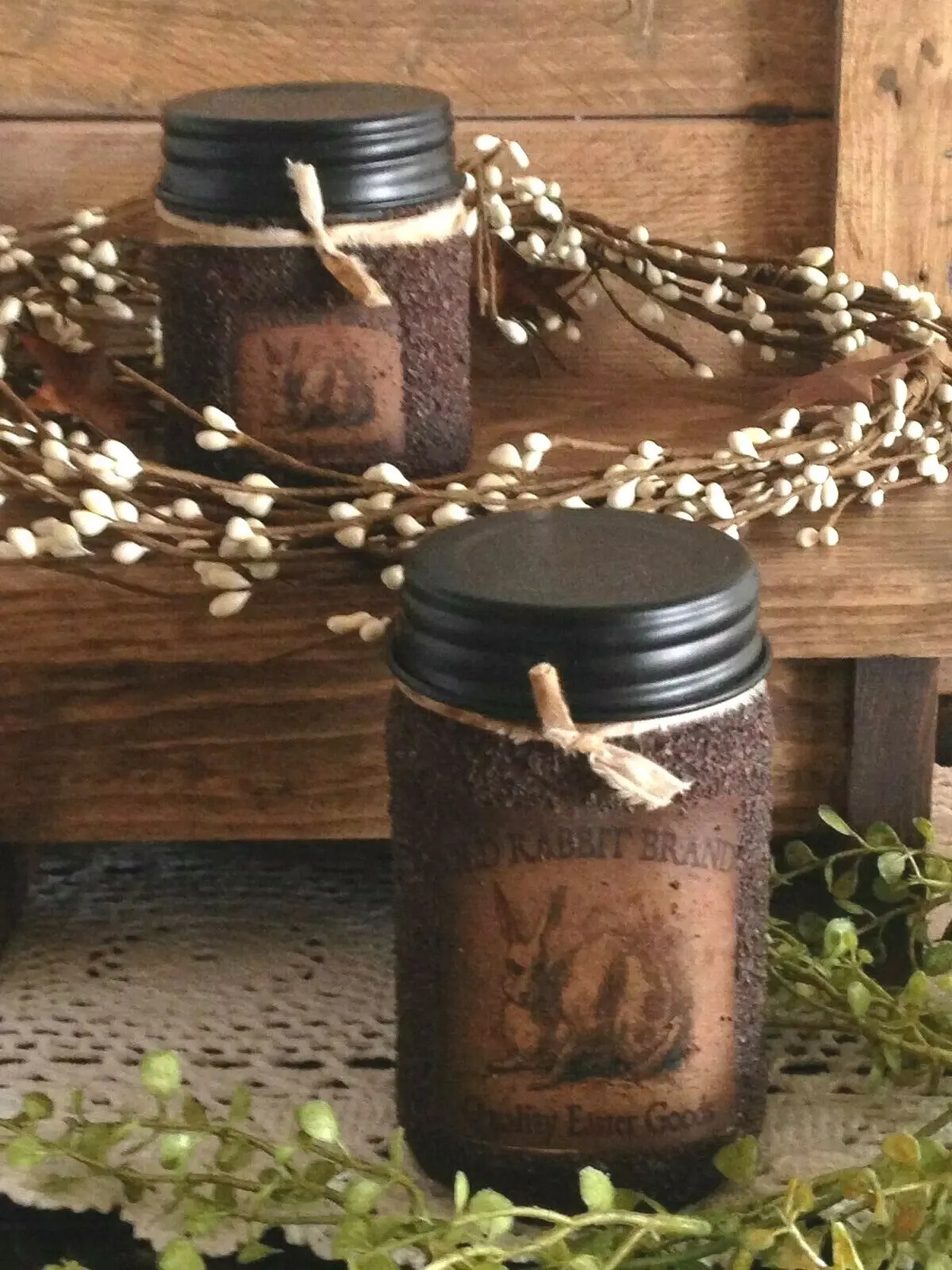 OLD RABBIT BRAND Easter Bunny Mason Jar Candle