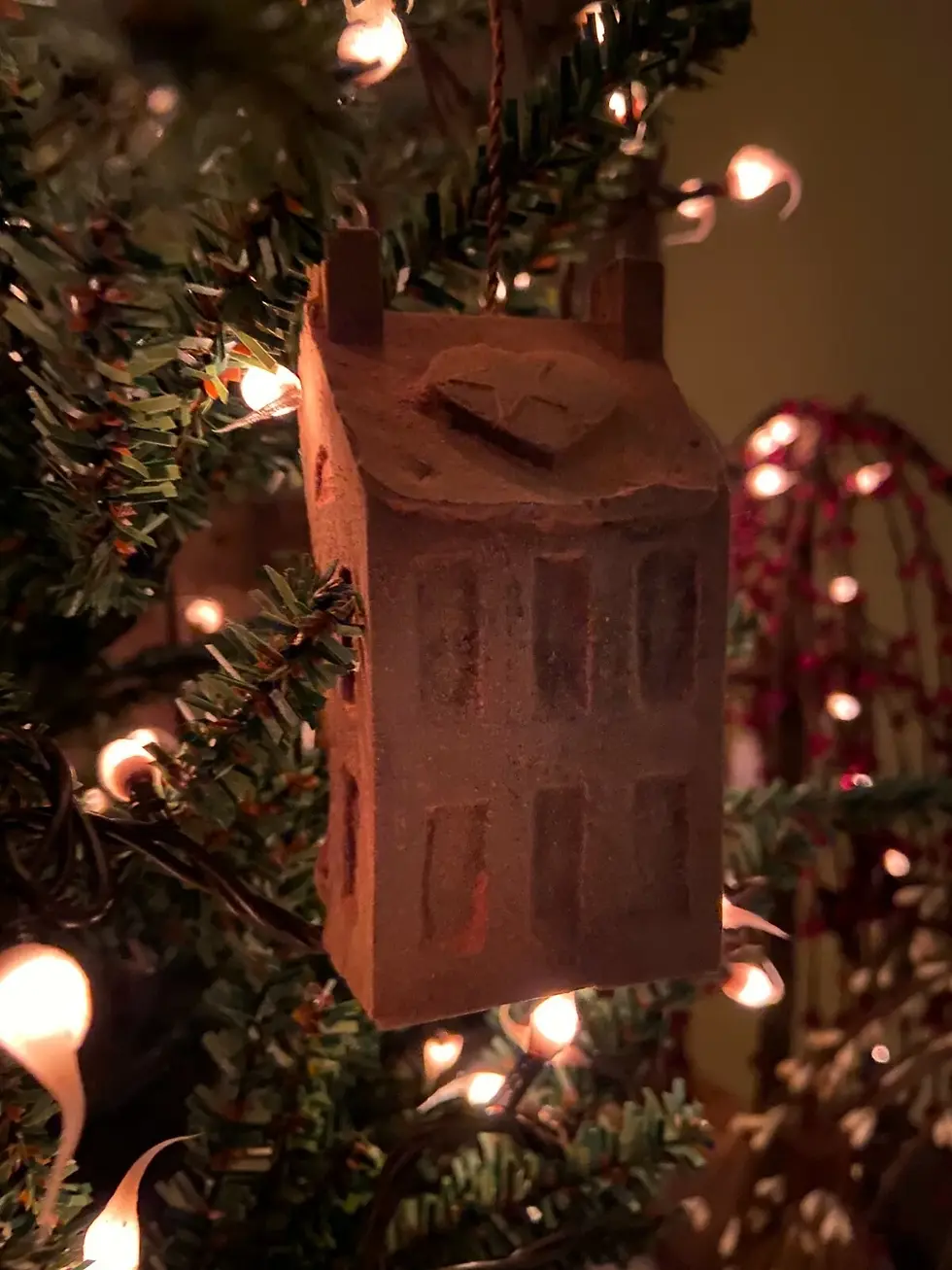 Blackened Beeswax SALTBOX House Ornament