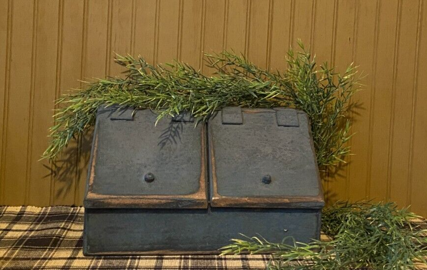 Handcrafted Blue 2 Door Storage Bin