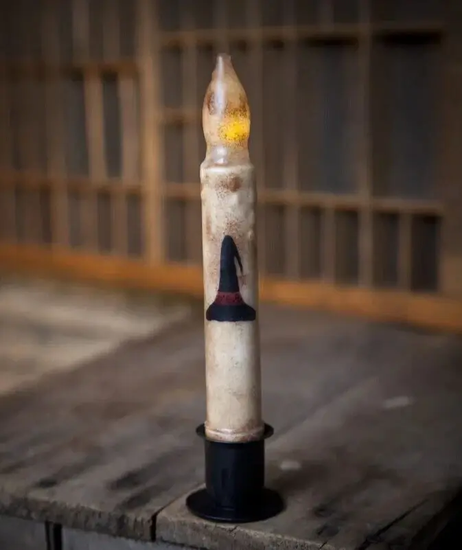 BLACK WITCH HAT Timer Taper Candle