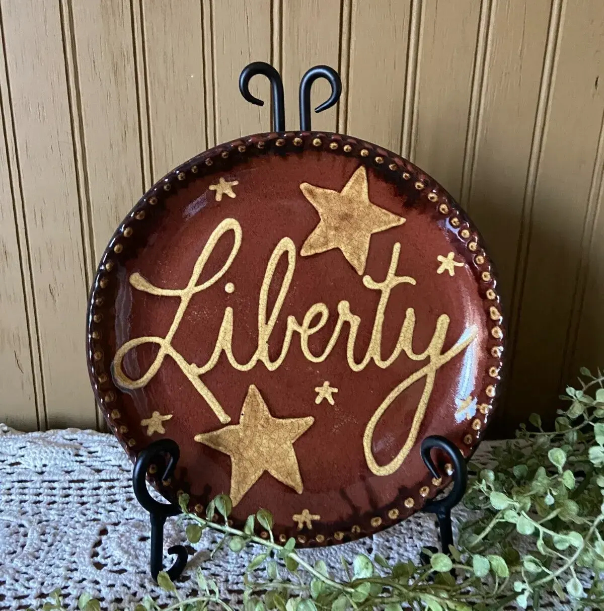 Smith Redware LIBERTY Plate