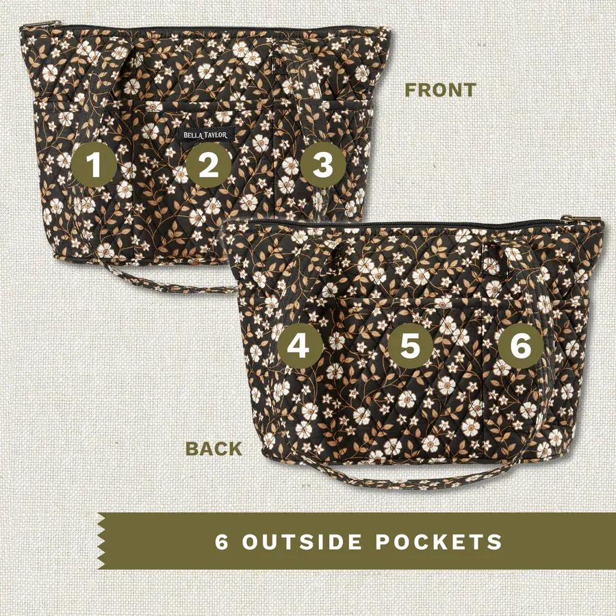 Thumbnail: Bella Taylor Vintage Vine Midnight Small Shoulder Tote