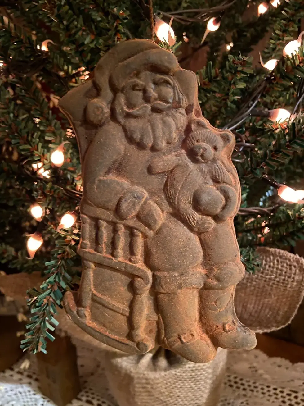 Blackened Beeswax Rocking SANTA Ornament