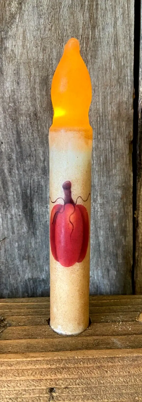 Flicker PUMPKIN 6.5" Timer Taper Candle
