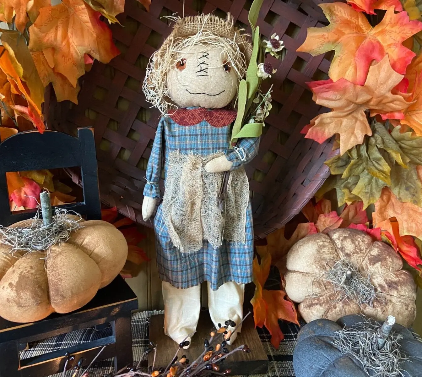 Handcrafted Ms. Scarecrow