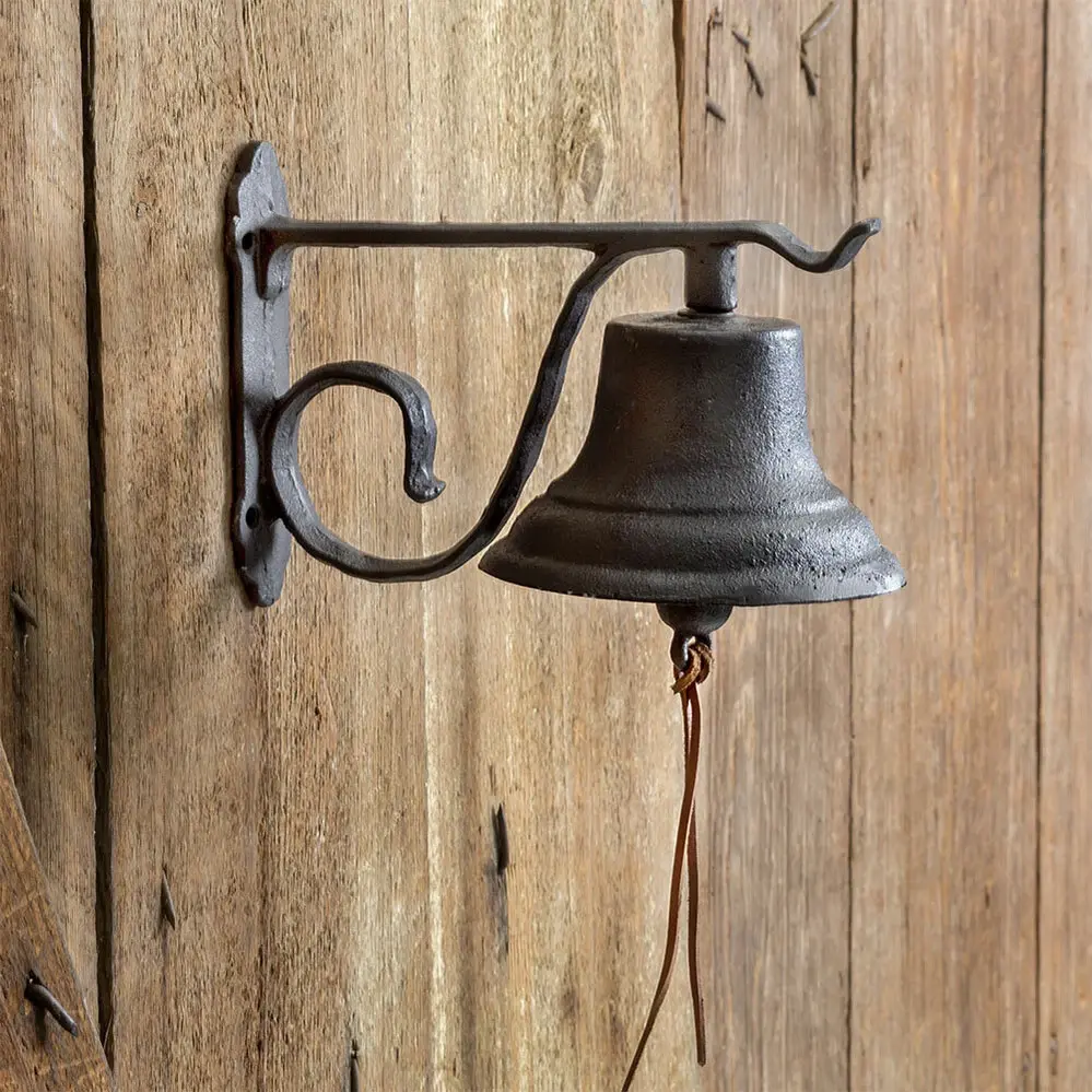 Wall Mounted Black Cast Iron Cowboy Dinner Bell