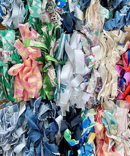 Fabric scraps ready to use for new fabric workshop