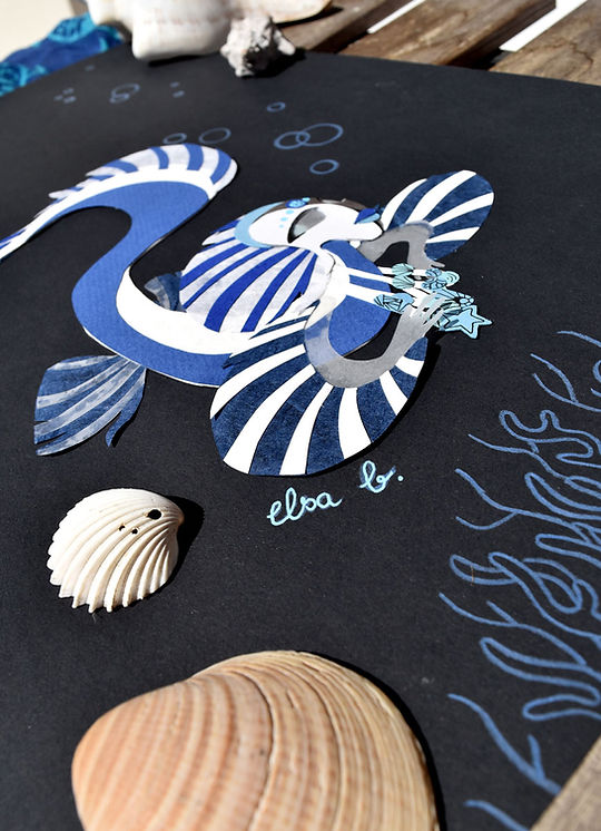 sirène en papier découpé