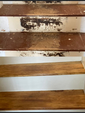 Before & After Refinished Staircase