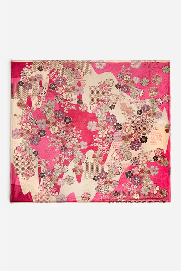 Dual sided velvet embroidered blanket valentines day gift