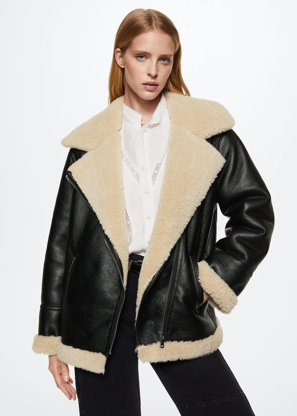 Black shearling jacket