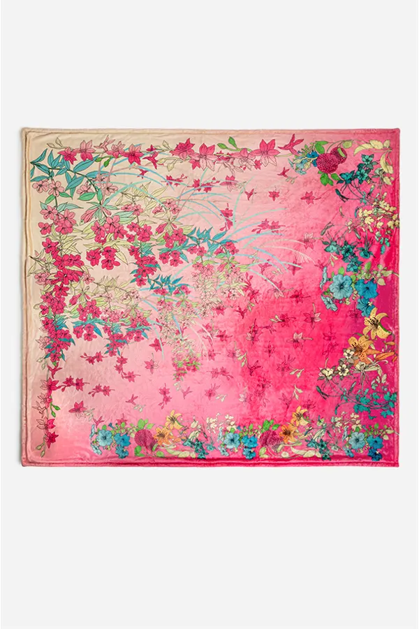 Dual sided velvet embroidered blanket valentines day gift