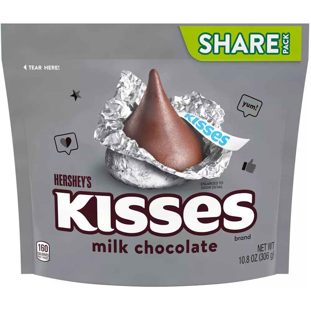 Hershey's Milk chocolate kisses candy for valentines day