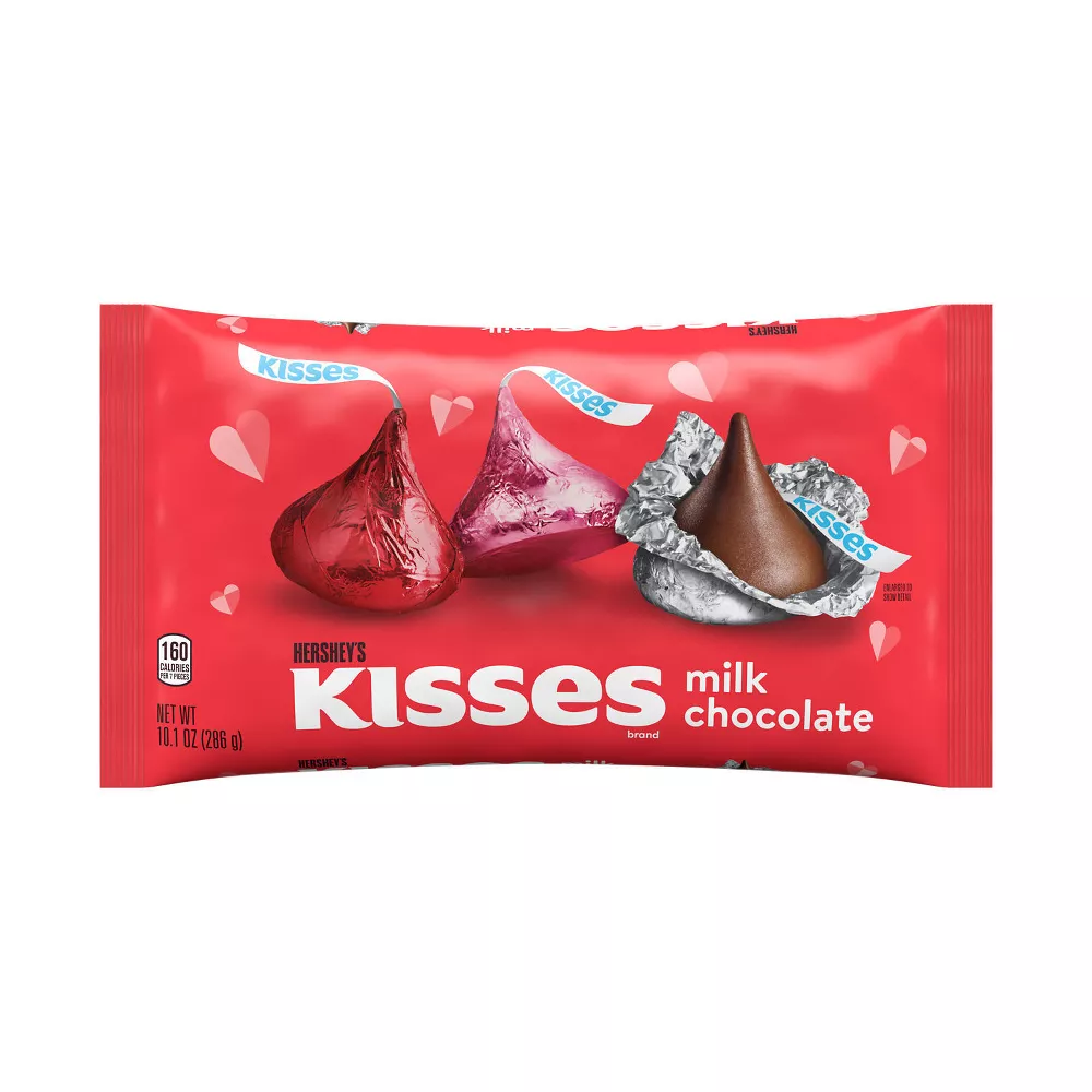 Hersheys milk chocolate valentines kisses candy