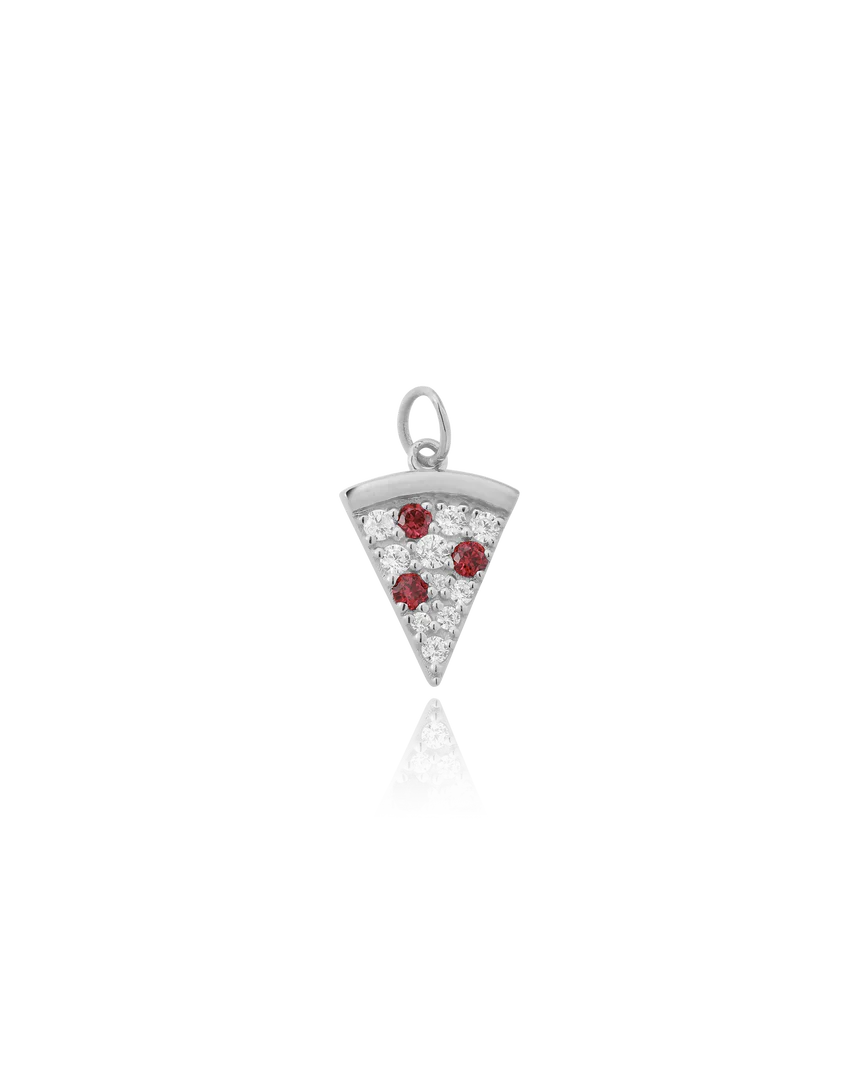 Silver Pizza Necklace Valentine's Day Pizza Date