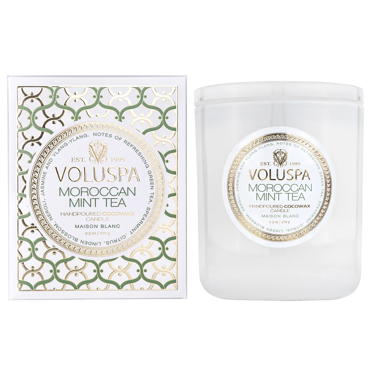 MOROCCAN MINT TEA CLASSIC CANDLE by Voluspa for January Home Refresh Reset New Year Gift