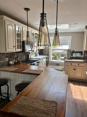 Before & After Refinished Cabinets Wood To White