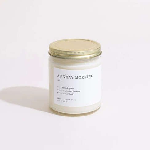 Sunday Morning Minimalist Candle by Brooklyn Candle Studio for January Home Refresh Reset New Year Gift