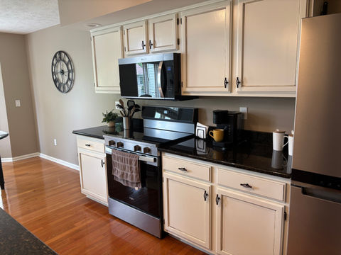 Before & After Refinished Kitchen Cabinets
