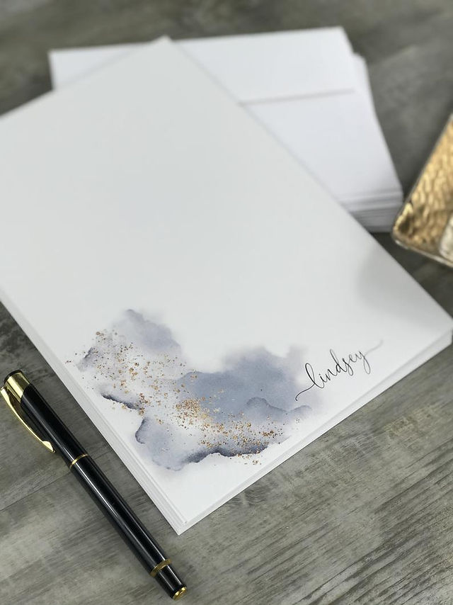 Grey Cloud Stationery Set