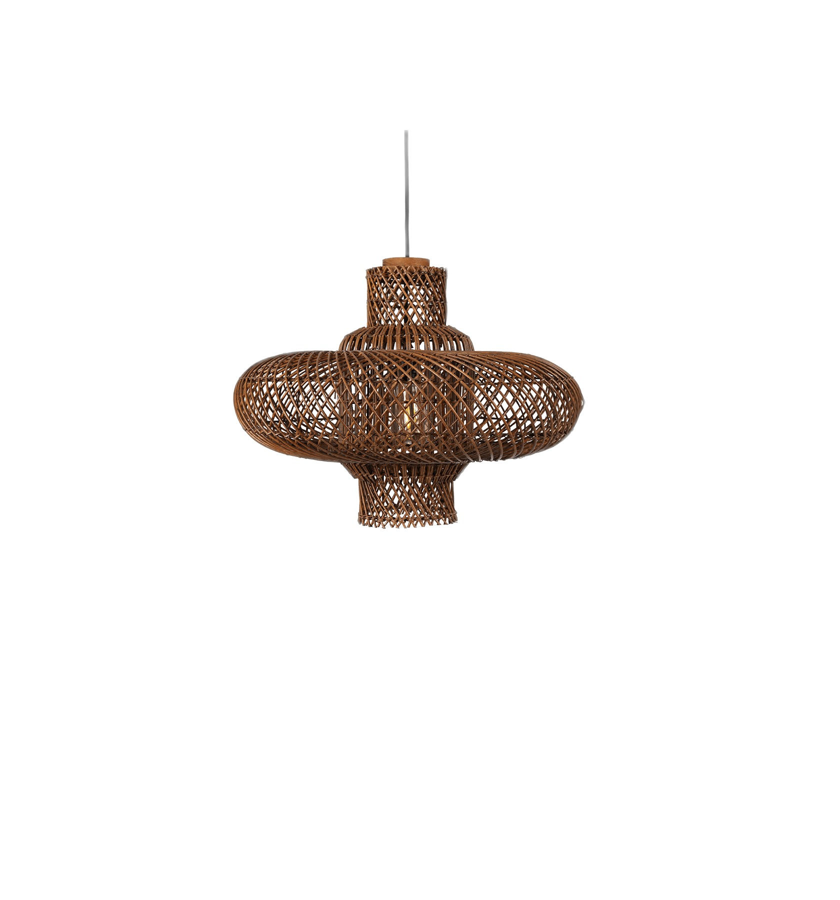 Organo Lampenschirm, 55x55x38cm, Braun