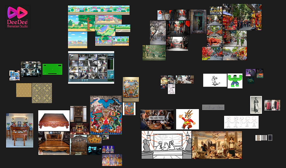 Các tranh tham khảo được sưu tầm và sử dụng trong quá trình thiết kế background