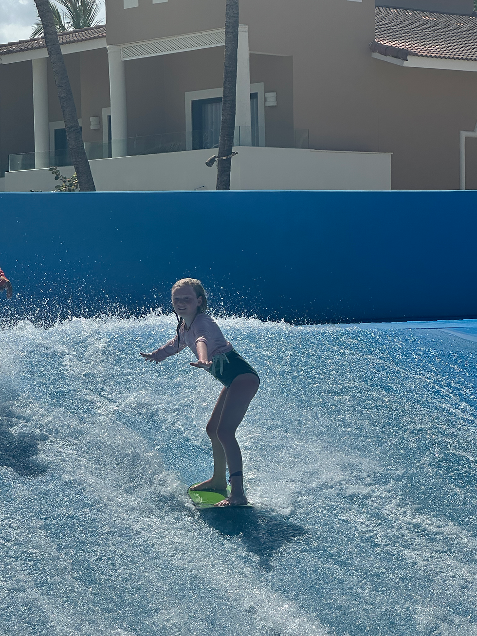 Brody stopped playing Lacrosse this  year, so we all got to do a big Spring Break for his 17th birthday- Dominican Republic!  Addy learned to surf!