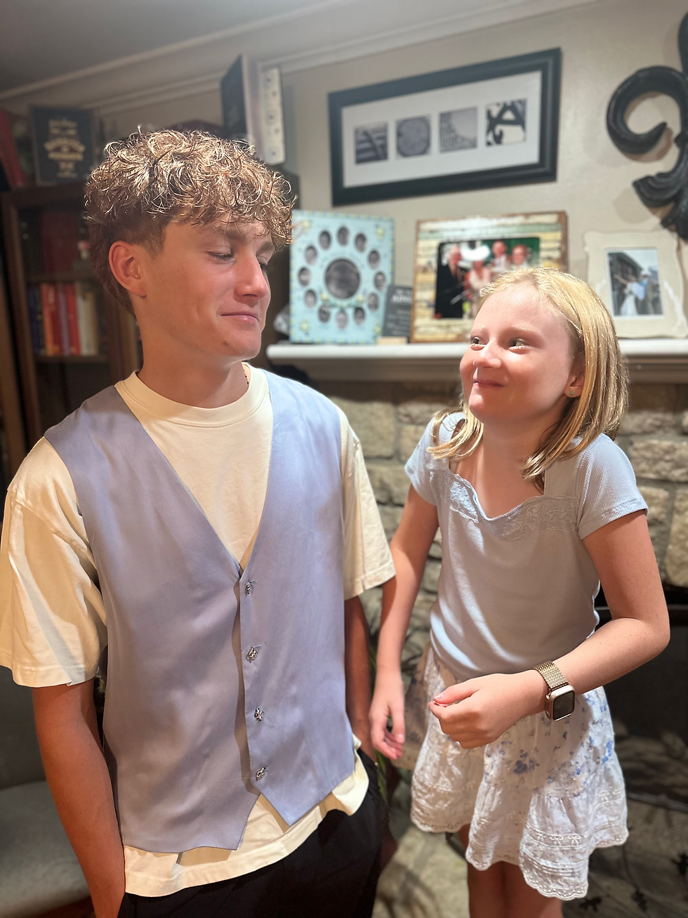 These two have so many amazing things ahead of them.  I've challenged each of them to spend at least two "date nights" a month together- on his birthday day and hers- and appreciate the last year they'll have with him in the house before he moves away for college.  She annoys the heck out of her big bother.  He hollers at her and fusses at her, but deep down, they're each other's favorite people.  and that's the way it's supposed to be, isn't it?
