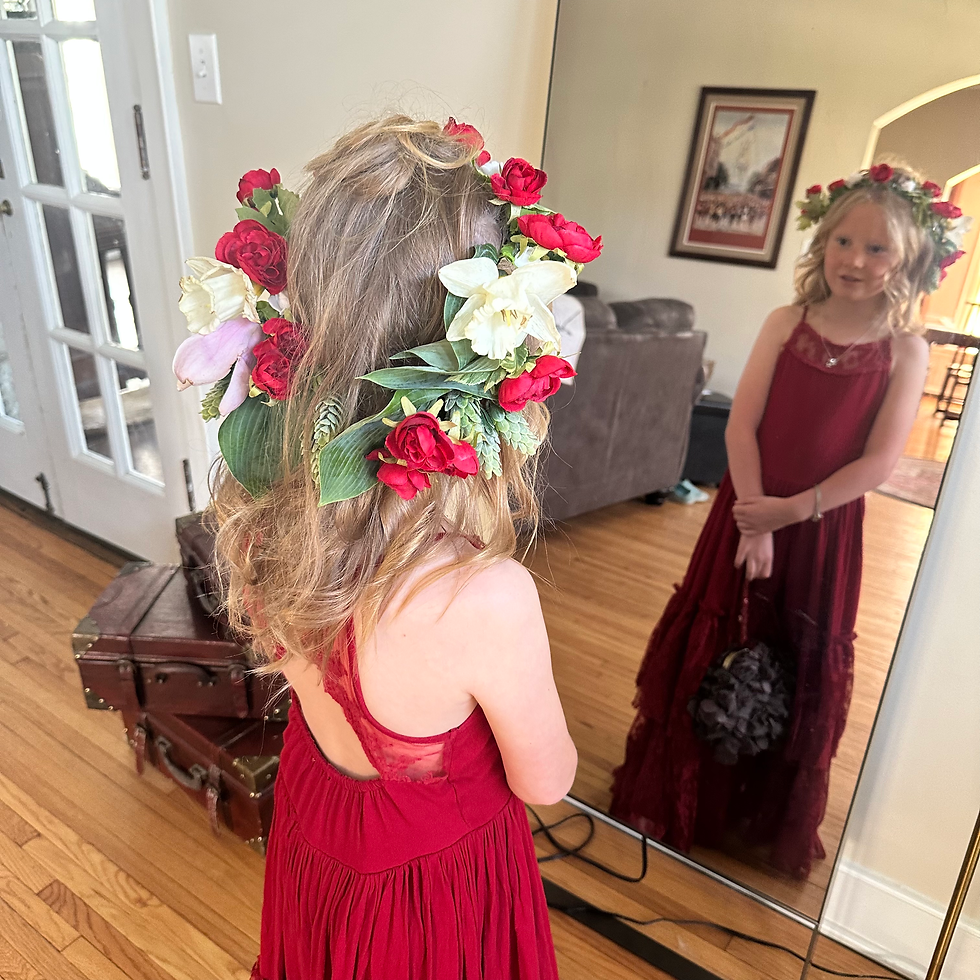 Addy's "princess" group had a "Daddy-Daughter" formal, and this year she got to attend.  How beautiful is this little Lady in Red?