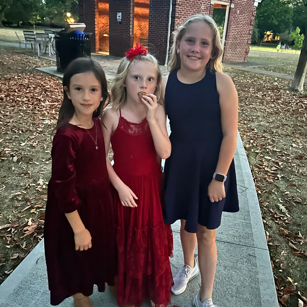 Addy was jealous of all the homecoming plans, so we threw a little dance party for the kids that same night.  Music and food at the park- better music, and I think we had more fun than the high schoolers.