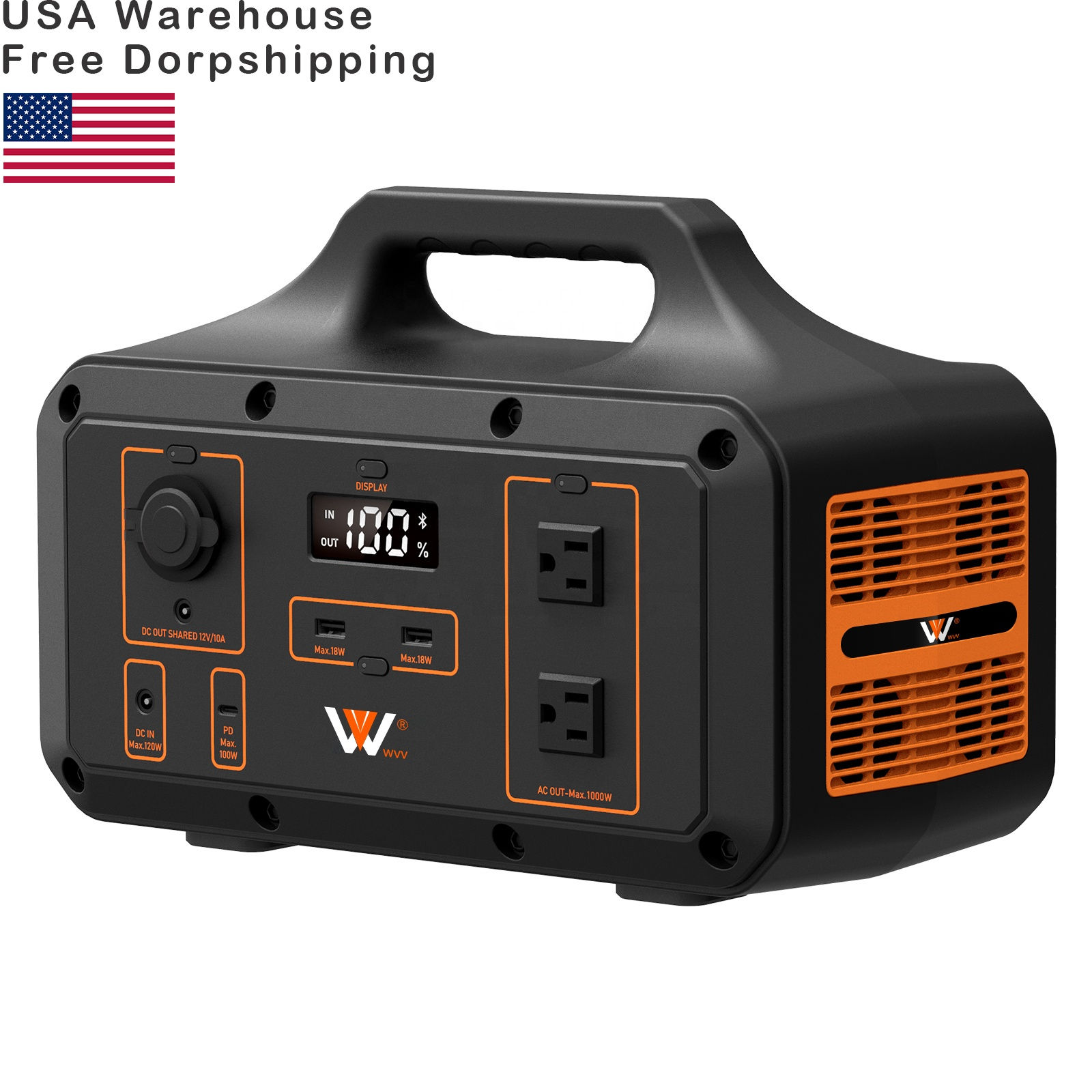 USA Local Stock Warehouse Freeshipping 1000w Portable Outdoor Camping