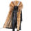 Thumbnail: Men's Coat Thick Fur Coat Natural Real Fox Fur Collar Coat Rabbit Fur