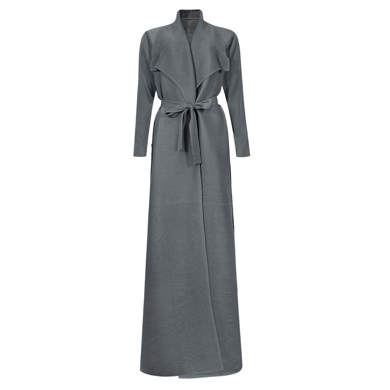 Thumbnail: Fashion New Design Women Pleated Trench Coat Plus Size Scarf Collar Shawl