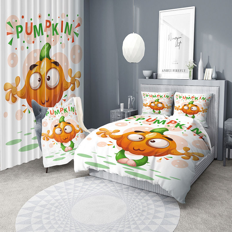 Thumbnail: 3D Printed Flower Plant Custom Duvet Cover With Blackout Curtain Bedding Set