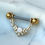 Thumbnail: Gold Plated Multi Jeweled Moon and Stars Nipple Shield