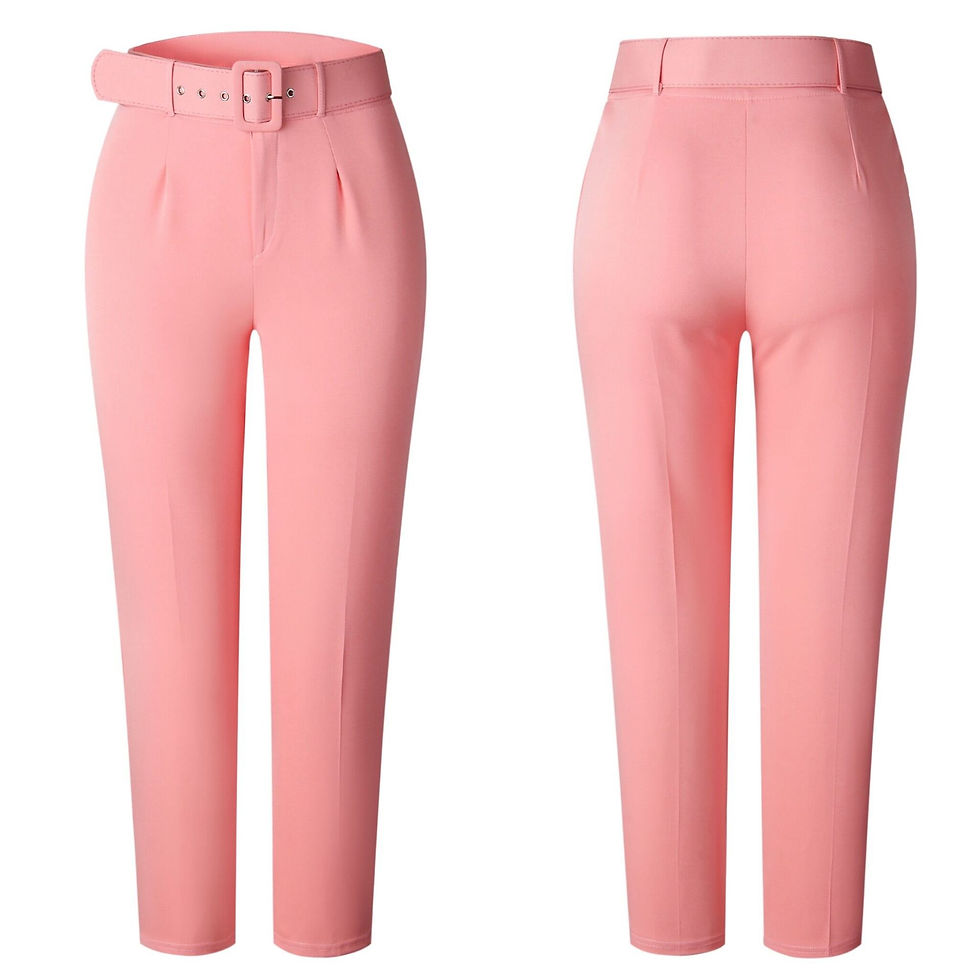 Thumbnail: High Waist Women Harem Suit Pants With Matching Belt Casual Forma