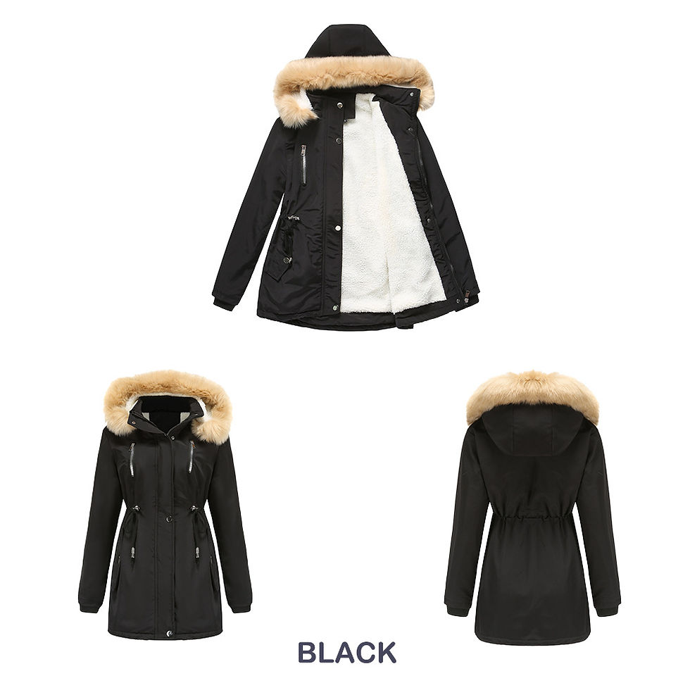 Thumbnail: New Jacket Coat Women's Fashion Long Sleeve Solid Hooded Park