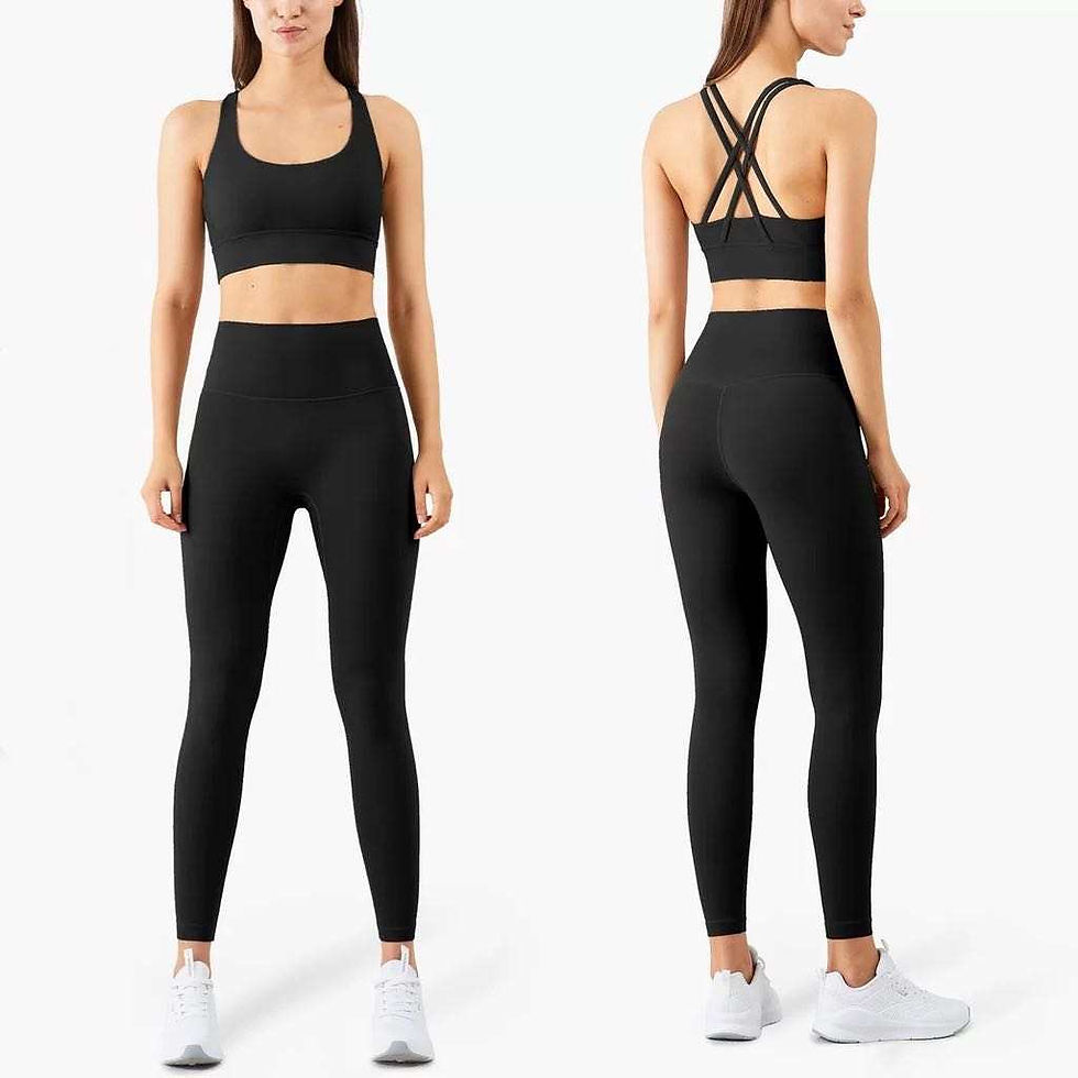 Thumbnail: Women Soft Slim Fit Quick Dry Comfortable Leggings and Bra Yoga Set
