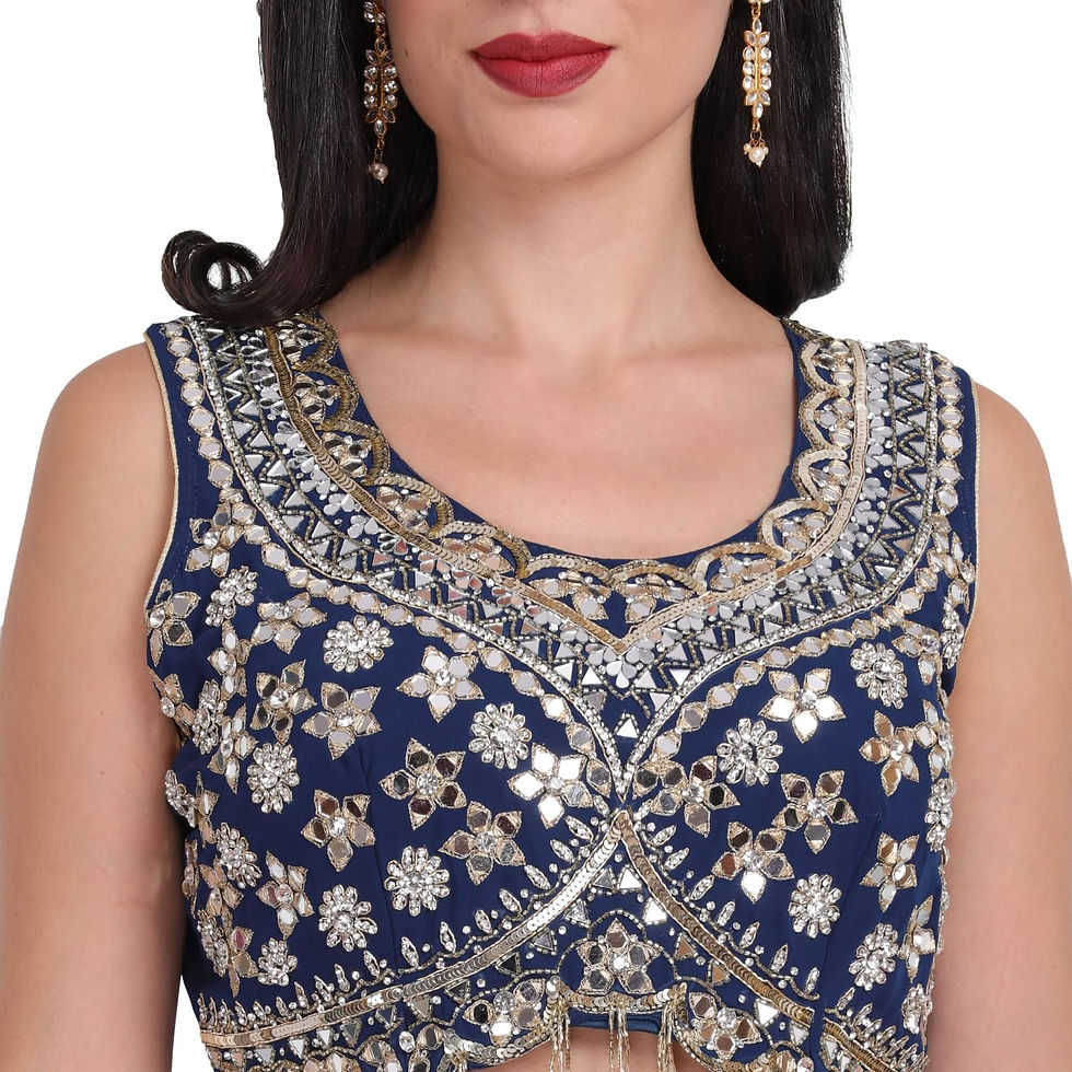 Thumbnail: Lehenga Choli With White Sequin - Cannon Pink
