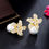 Thumbnail: Blooming Fashion Alloy 18k Gold Plated Cubic Zircon Big Round Flower