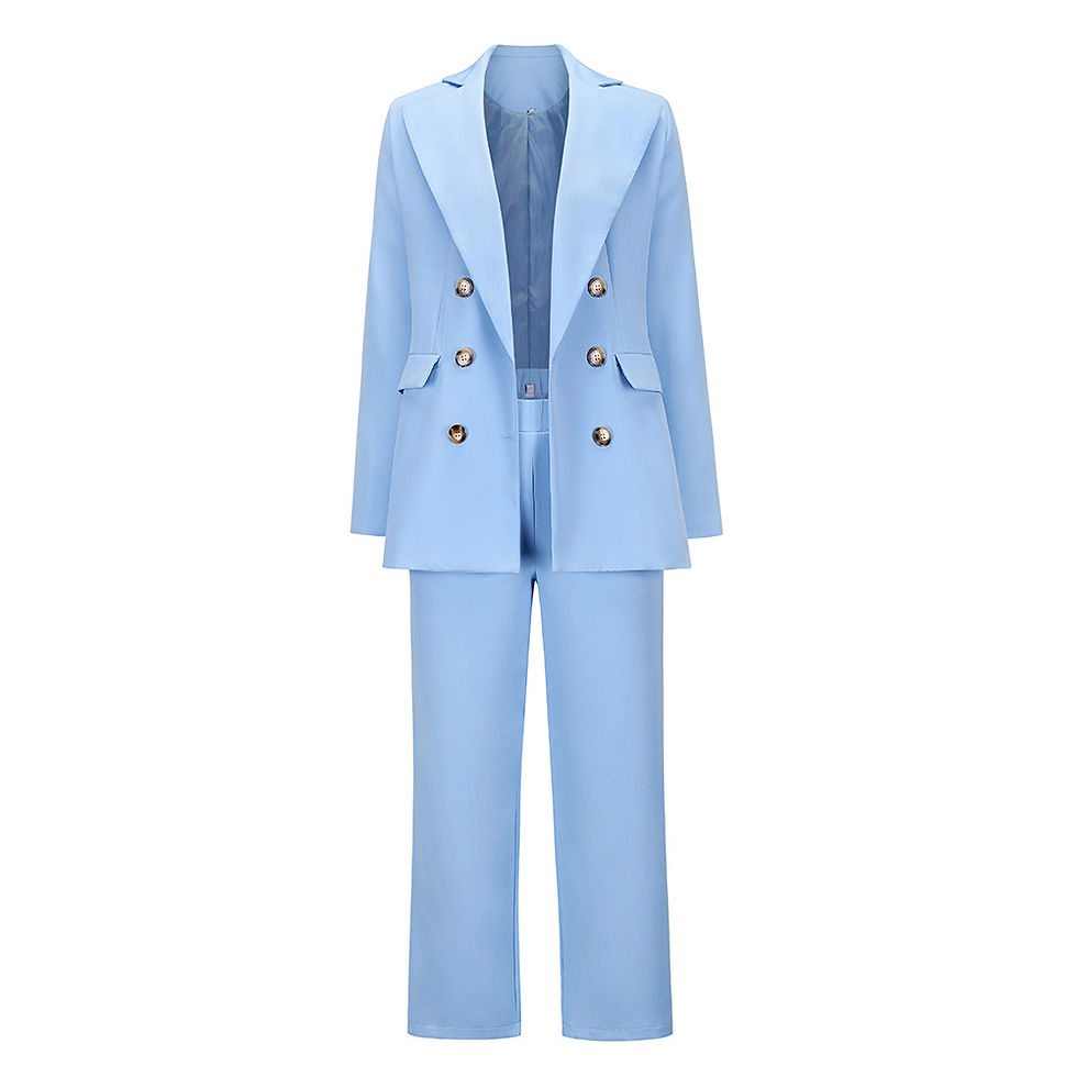 Thumbnail: 2021 New Arrival Women Jackets and Pants Suit Solid Color Office